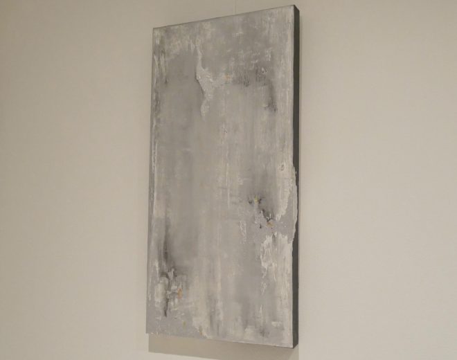 Effektvolles, modernes Acryl Bild mit Blatt-Silber, -Gold & -Kupfer | up.designed WerbeAtelier