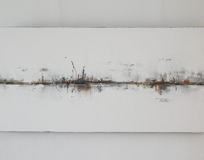 Keilrahmenbild - abstrakte Landschaft mit Rosttönen - up.designed Unikat