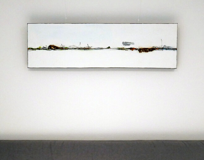 Moderne abstrakte Landschaft – Leinwandbild in Natur- und Rostfarben