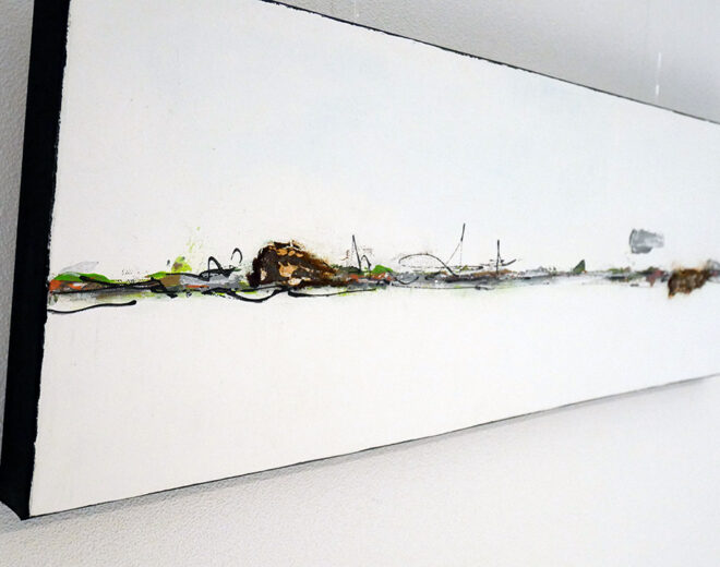 Abstraktes Landschaftsbild Acryl auf Leinwand – 100 × 30 cm Unikat